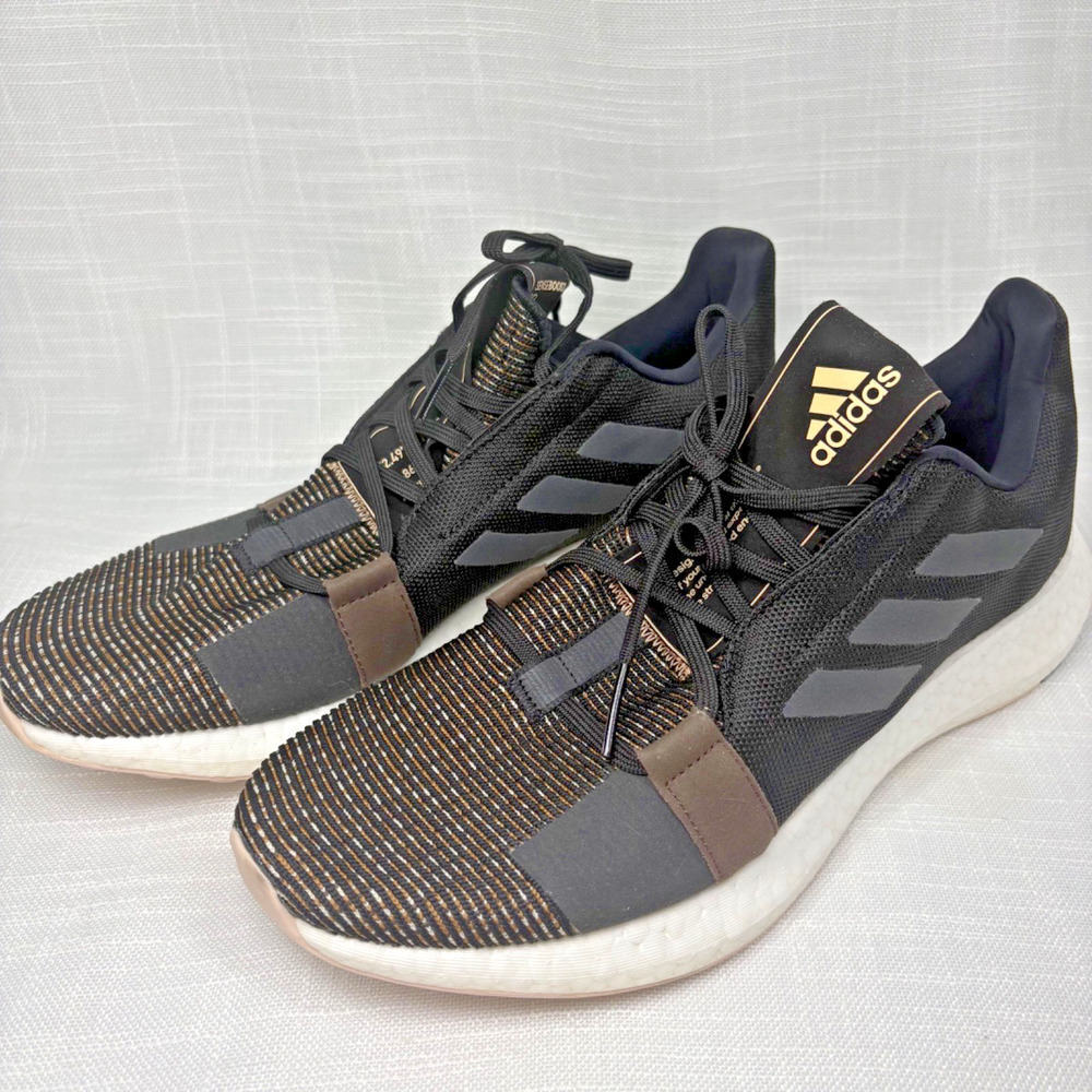 Adidas Men's SenseBoost Go WNTR Running Shoes Black/White/Gold Men’s Size 11.5